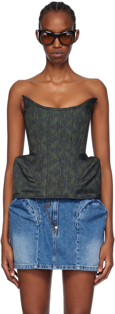 pushBUTTON Green Puff Detail Camisole