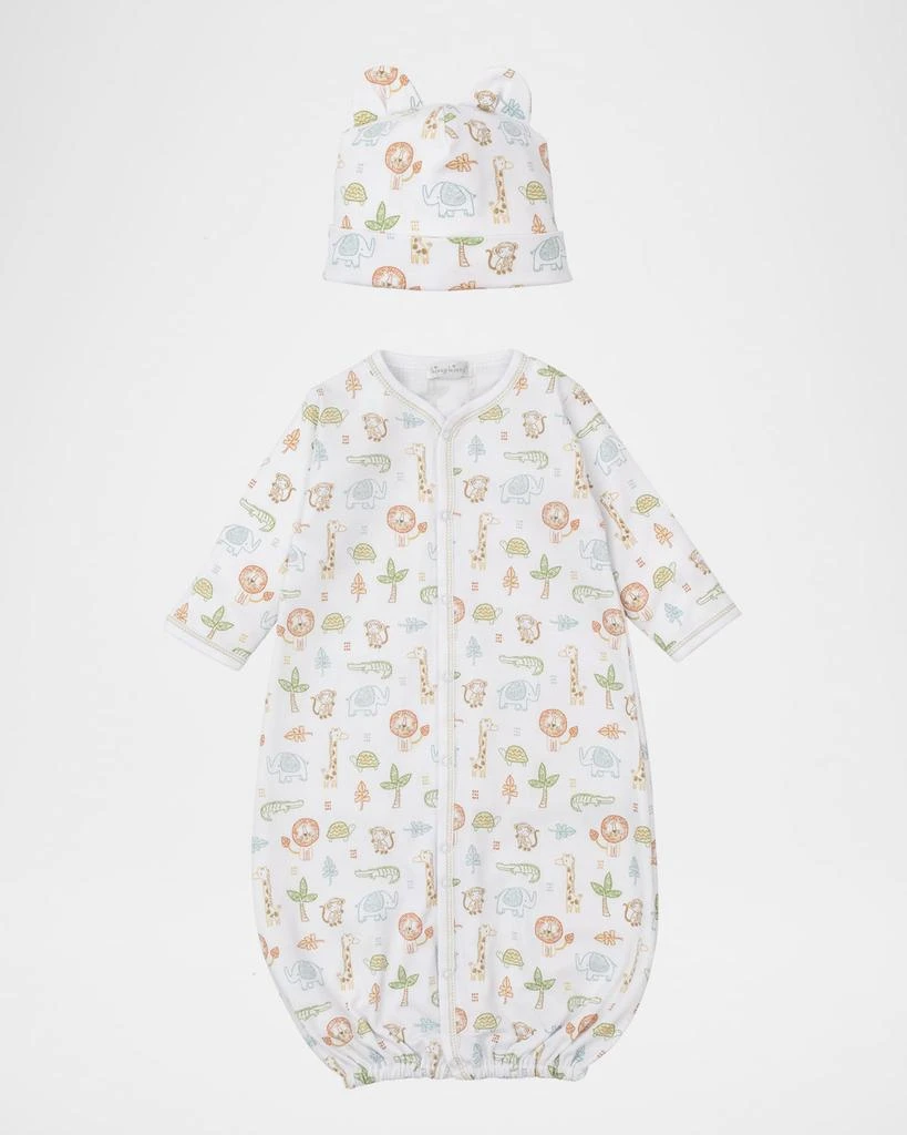 Kissy Kissy Boy's Jungle Adventure Convertible Gown & Hat Set, Size Newborn-S 1
