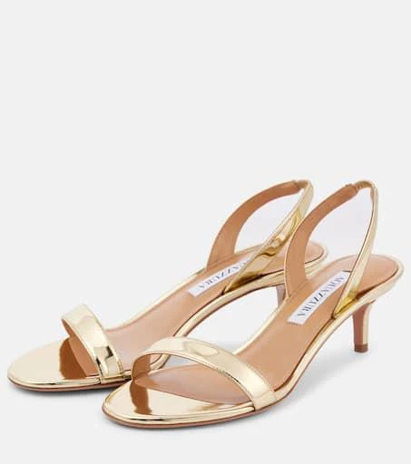 Aquazzura So Nude 50 mirrored leather sandals 4