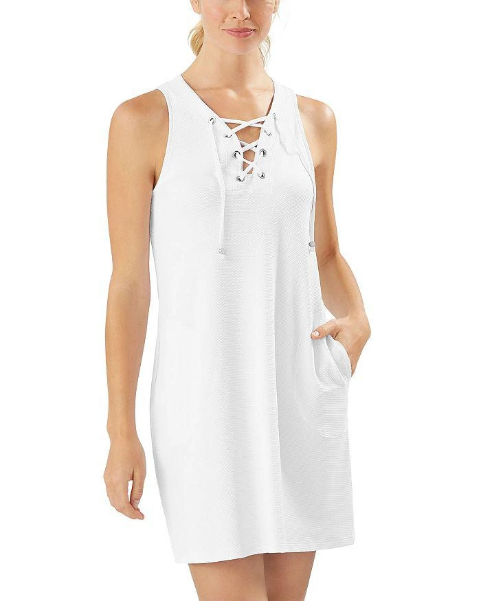 Tommy Bahama Island Cays Lace Up Spa Dress Swim Cover-Up 1
