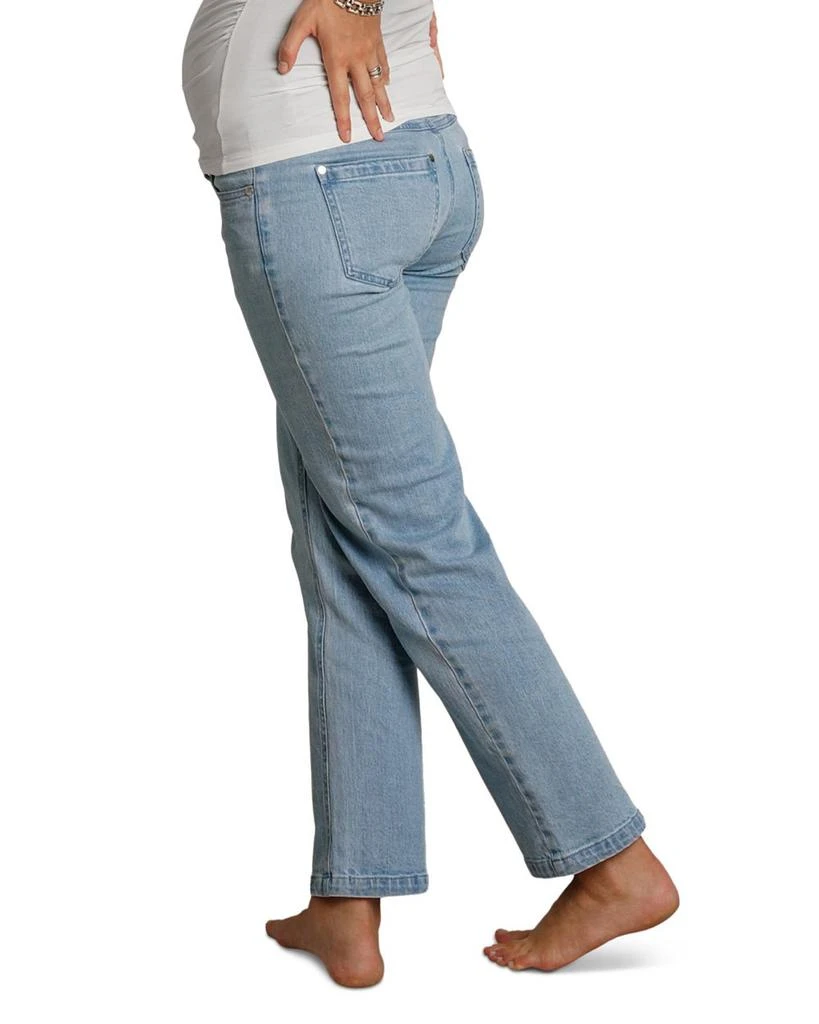 Nom Maternity Hailey Straight Leg Jeans in Light Wash 4