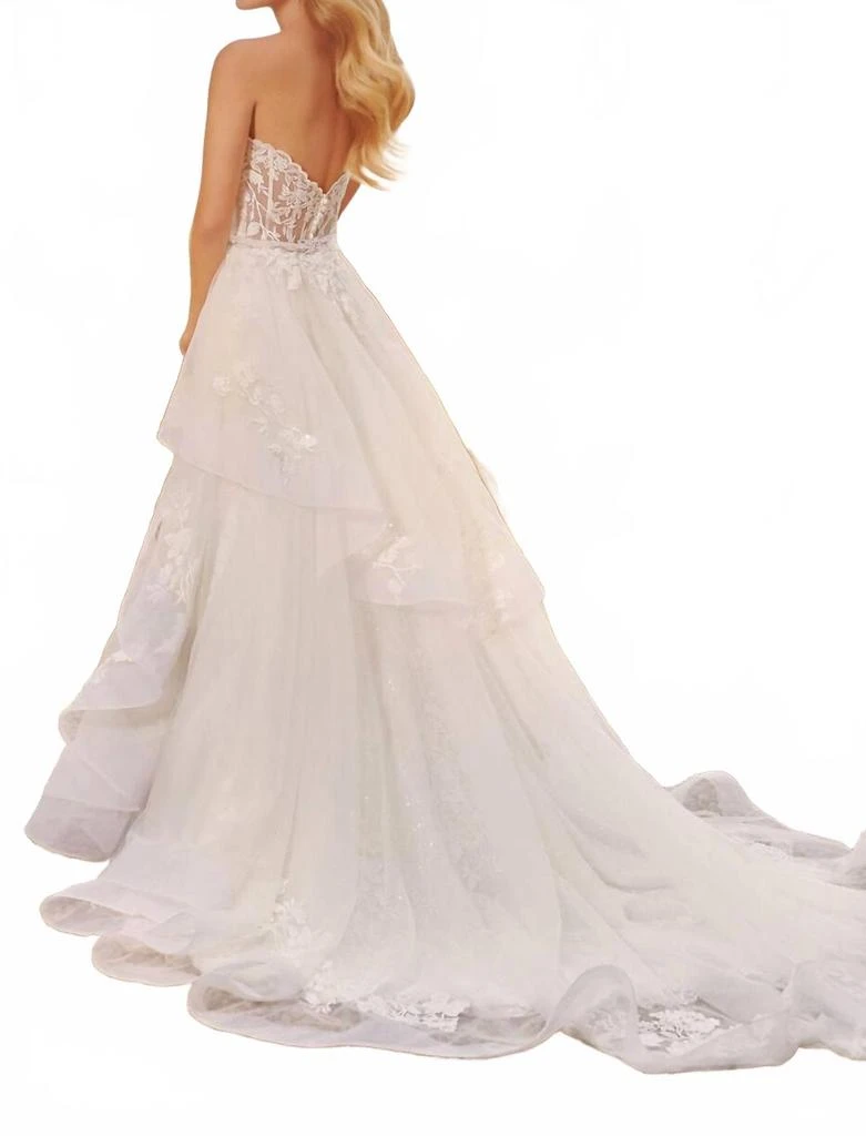 Martin Thornburg Willow Strapless Bridal Gown With Train In Ivory 2