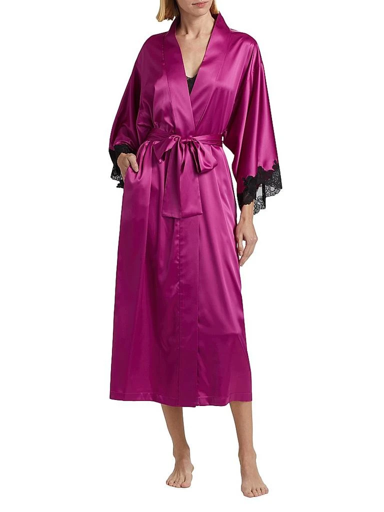 Natori Peony Glamour Lace-Trim Robe 3