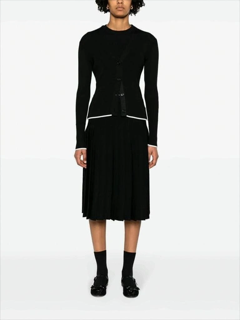 Thom Browne Fitted Black Wool-Silk Blend Cardigan 2