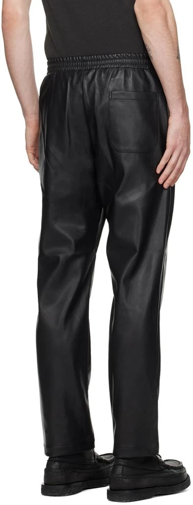 SOPHNET. Black Standard Easy Faux-Leather Trousers 3