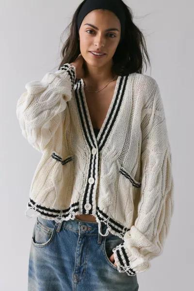 The Ragged Priest The Ragged Priest Blast Distressed Cable Knit Cardigan
