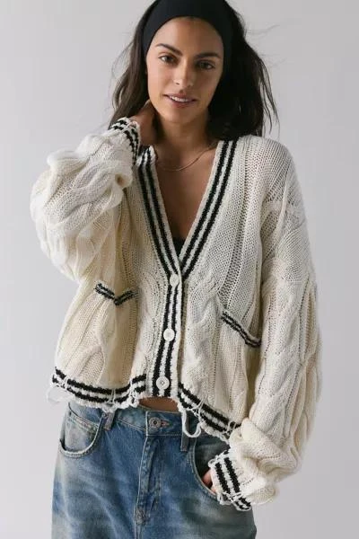 The Ragged Priest The Ragged Priest Blast Distressed Cable Knit Cardigan 2
