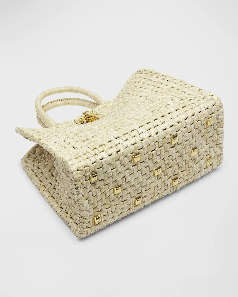 Salvatore Ferragamo The Studio Raffia Basket Top-Handle Bag 7