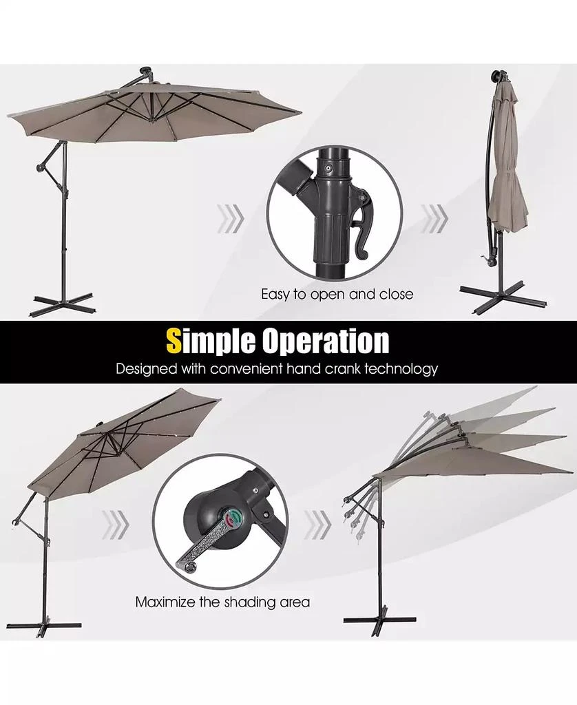 GOUUN 10 Feet Patio Cantilever Umbrella with Tilting System 7
