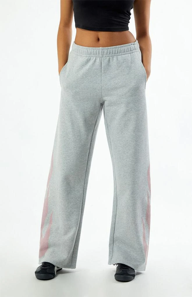 PacSun Pink Flames Baggy Sweatpants 2