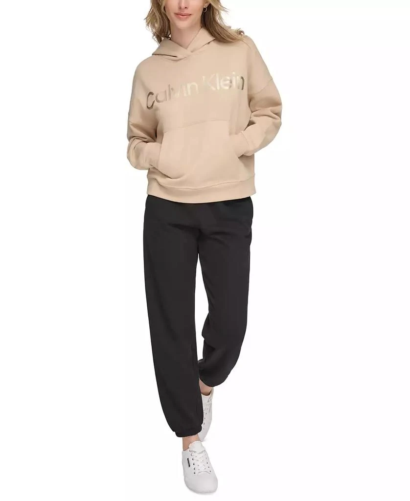 Calvin Klein Women's Metallic-Logo Dropped-Shoulder Hoodie 5
