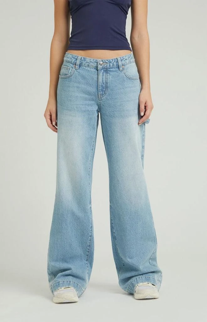 PacSun Casey Low Rise Baggy Jeans Carpenter Light Indigo 1