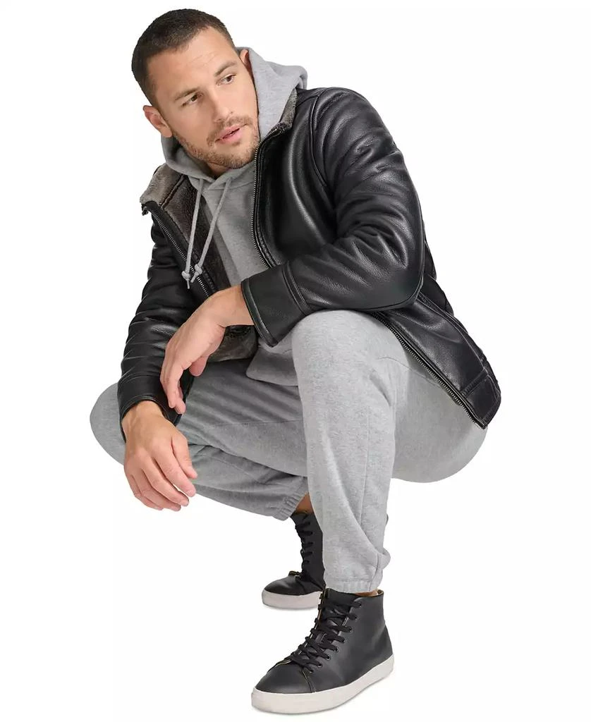 Calvin Klein Men's Pebble Faux Leather & Faux Fur Lined Jacket 4