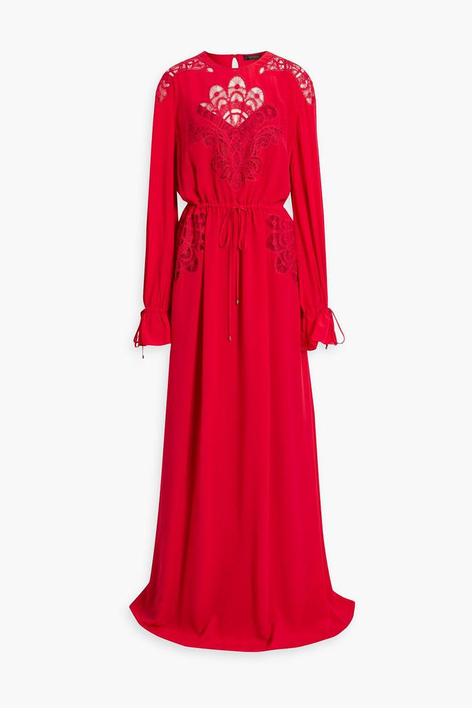 Zuhair Murad Lace-paneled silk-crepe gown