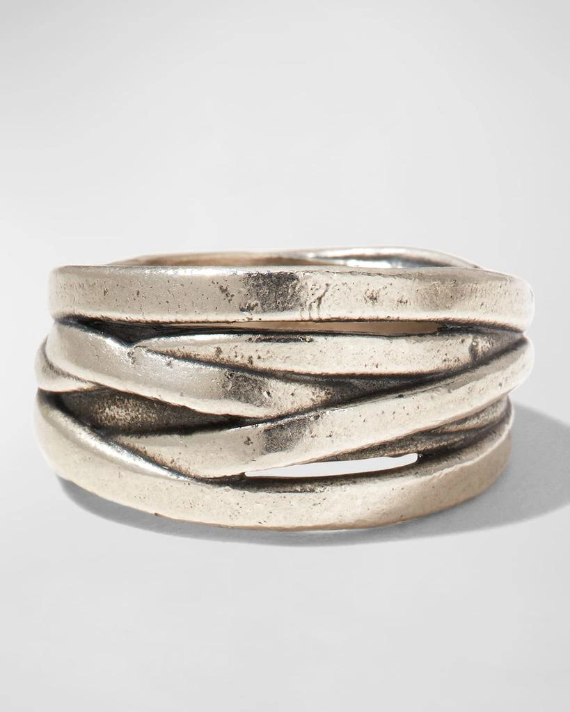 John Varvatos Men's Silver Wrap Band Ring 1