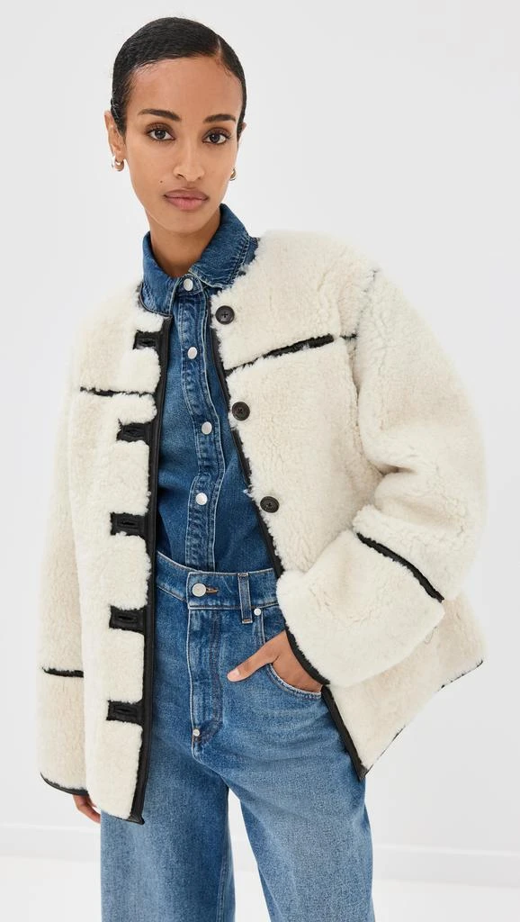 VERONICA BEARD Anya Reversible Shearling Coat 1
