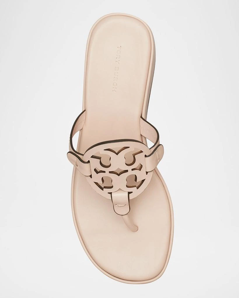 Tory Burch Miller Leather Logo Wedge Thong Sandals 4
