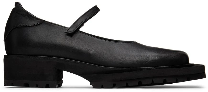 Sinéad O’Dwyer SSENSE Exclusive Black Tabitha Ringwood Edition Leather School Loafers 1