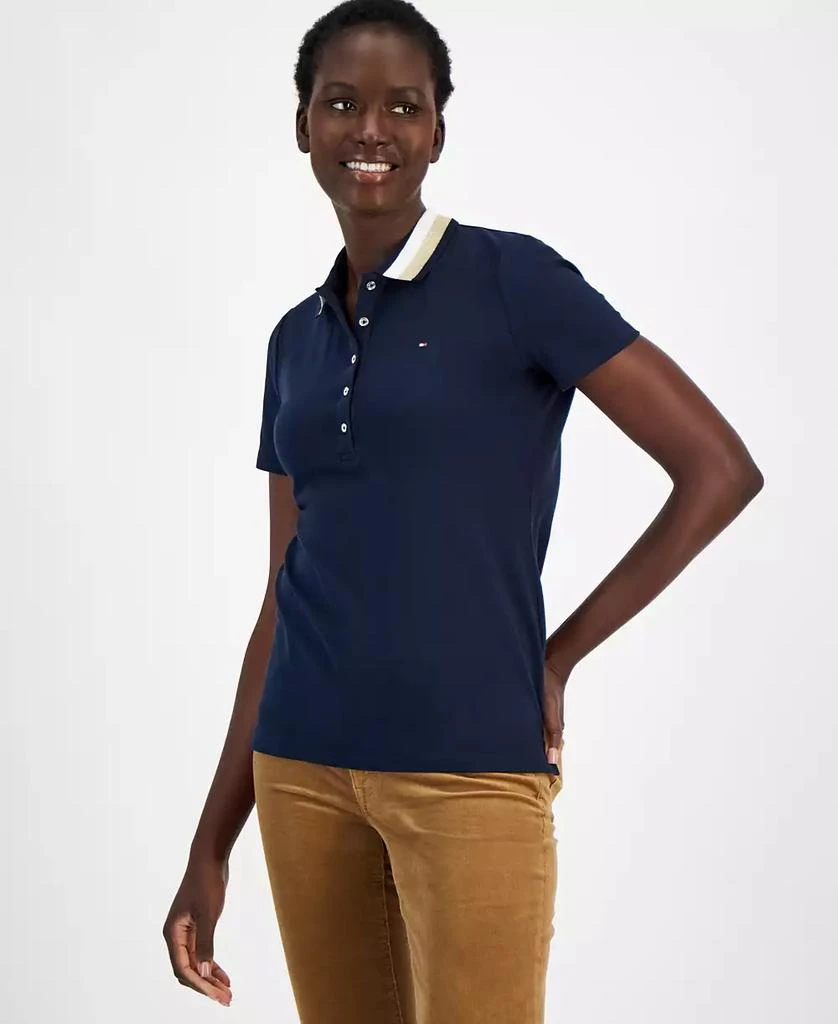 Tommy Hilfiger Women's Glitter-Collar Polo Shirt 1