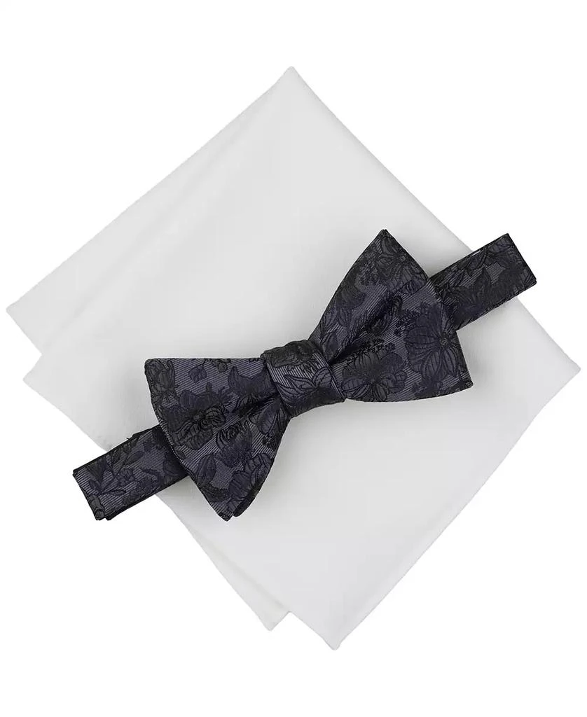 Bar III Men's Floral Bow Tie & Solid Pocket Square Set, Exclusively at Macy's 1