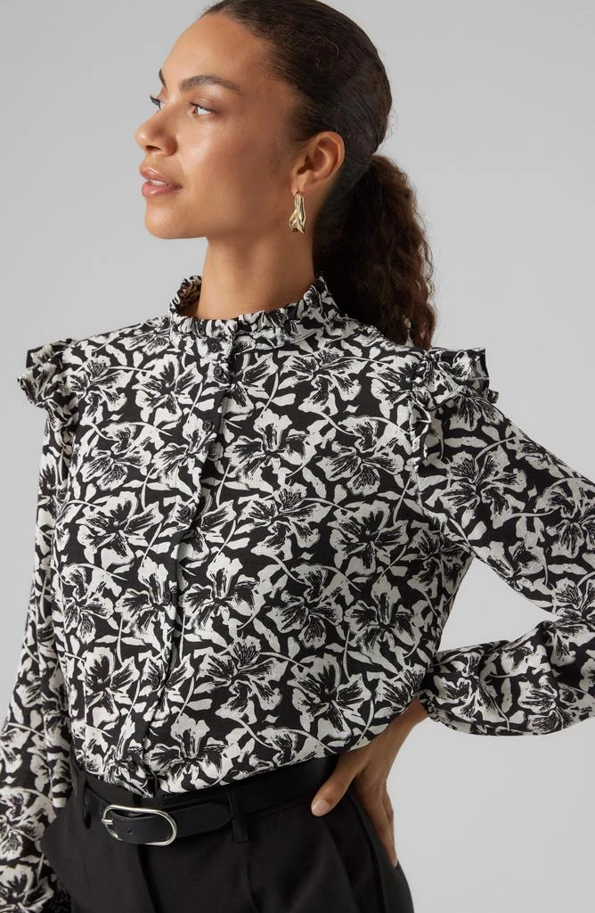 VERO MODA Sophia Floral Print Ruffle Shirt 5