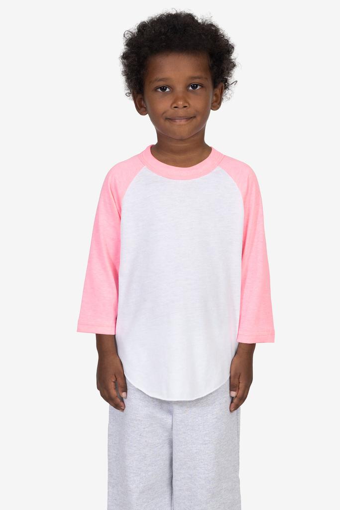 Los Angeles Apparel FF1053 - Toddler 3/4 Sleeve Poly Cotton Raglan