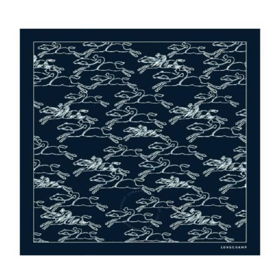 Longchamp Gallop Denim Square Silk Scarf 1
