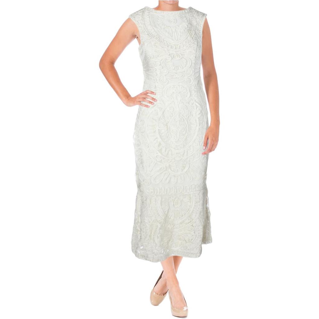 JS Collections Womens Mesh Soutache Semi-Formal Dress