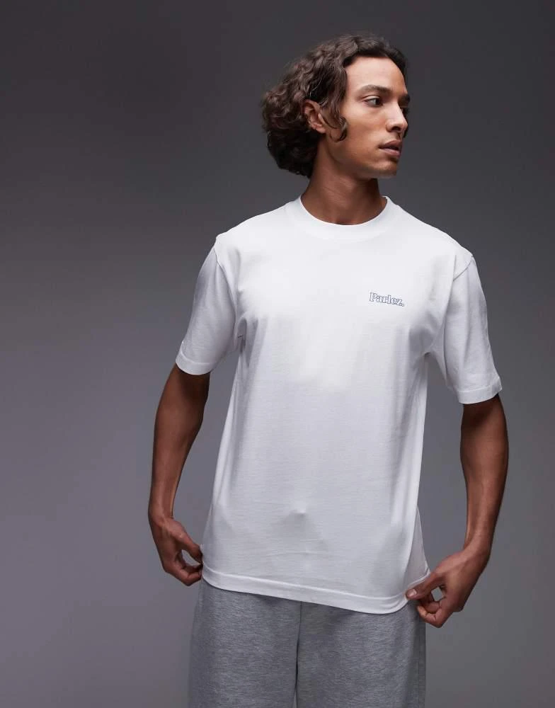 Parlez Parlez almitas motif back t-shirt in white 4