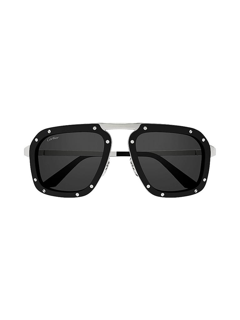 Cartier Santos Evolution 55MM Pilot Sunglasses