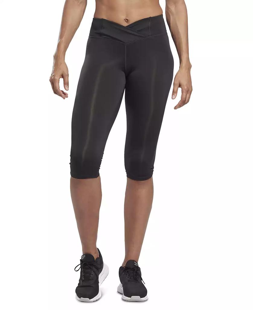 Reebok Women's Workout Ready Basic Crossover Waist Capri Leggings