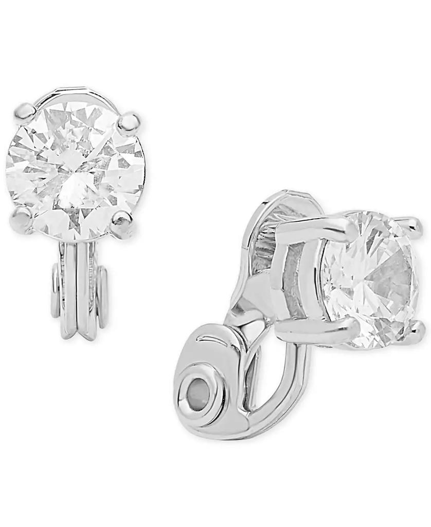 Anne Klein Crystal Solitaire E-Z Comfort Clip-on Earrings