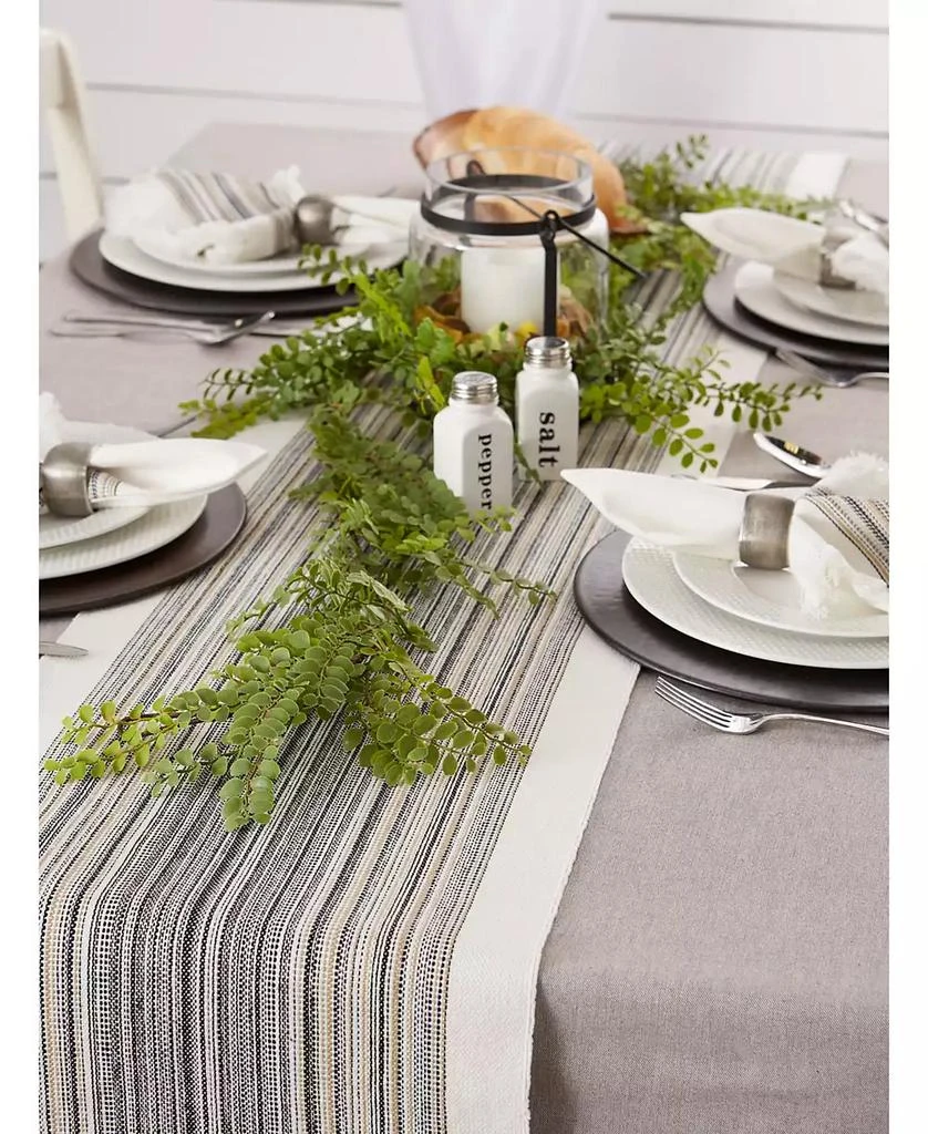 Design Imports Striped Fringed Table Runner, 14" x 72" 8