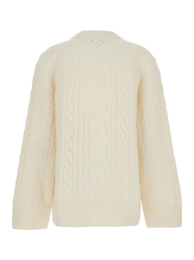 Ivy & Oak 'Klarina Ann' White Crewneck Sweater In Wool Woman