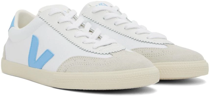 Veja White & Blue Volley Canvas Sneakers 4