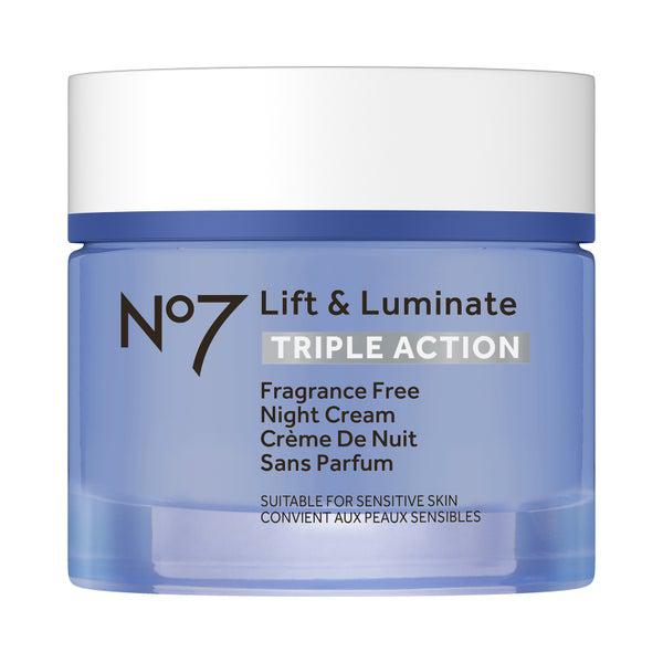 No7 Lift & Luminate Triple Action Fragrance Free Night Cream (50ml)