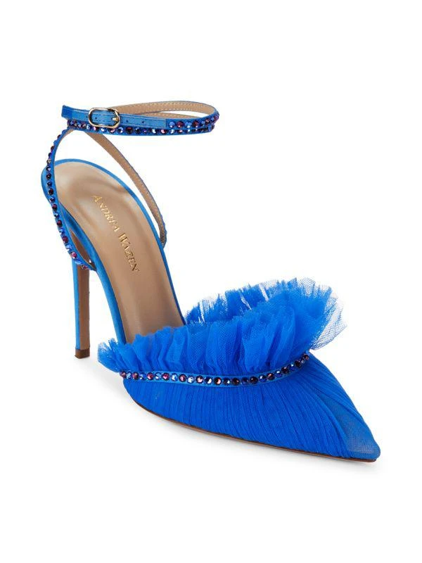 Andrea Wazen Franca Embellished Fringe Slingback Pumps 2