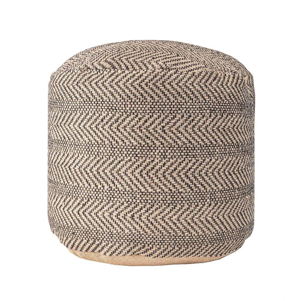 nuLOOM Exeter Chevron Braided Jute Filled Ottoman Pouf 2