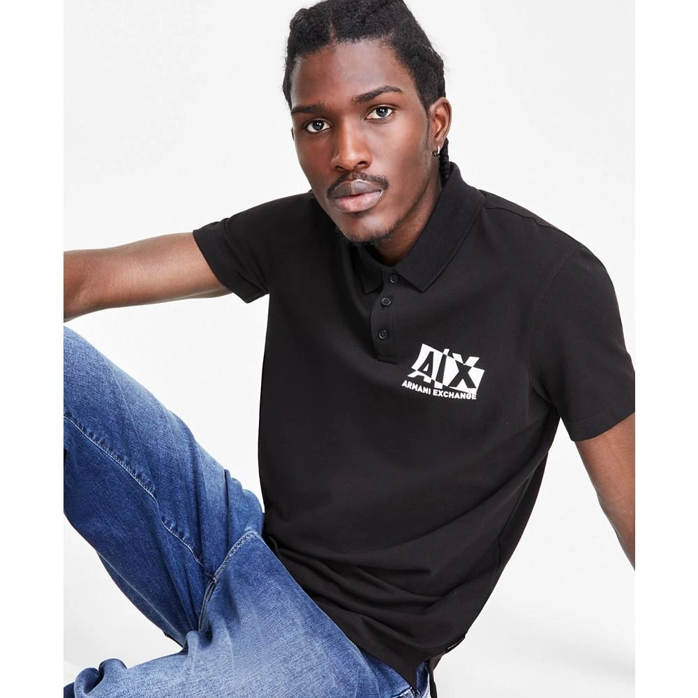 Armani Exchange Men's Short Sleeve Broken Logo Polo Shirt, Created for Macy's 2