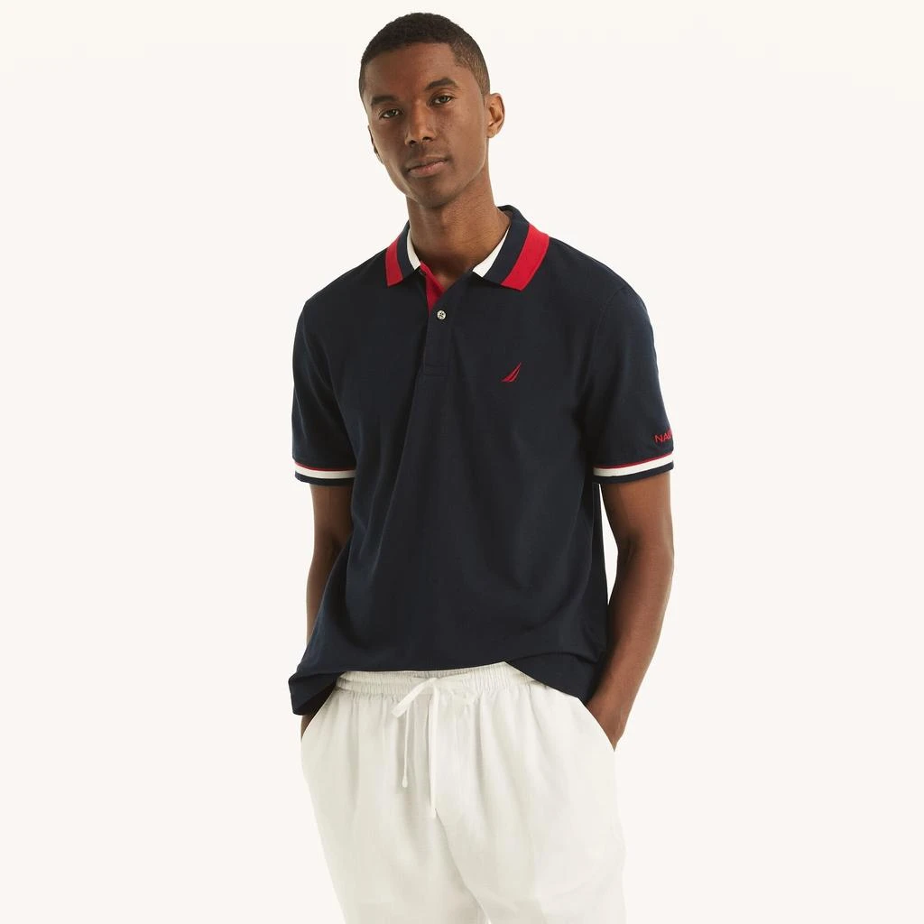 Nautica Mens Sustainably Crafted Classic Fit Deck Polo 1