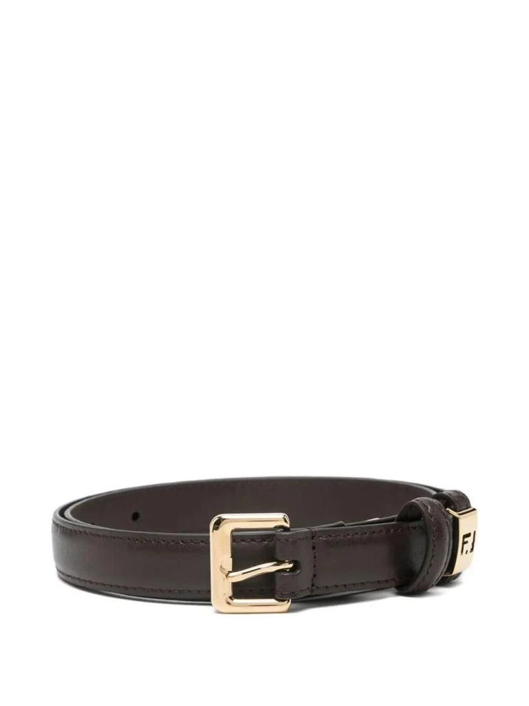 Fendi Fendi Forever Leather Slim Belt With Metal Tip Accessories 1
