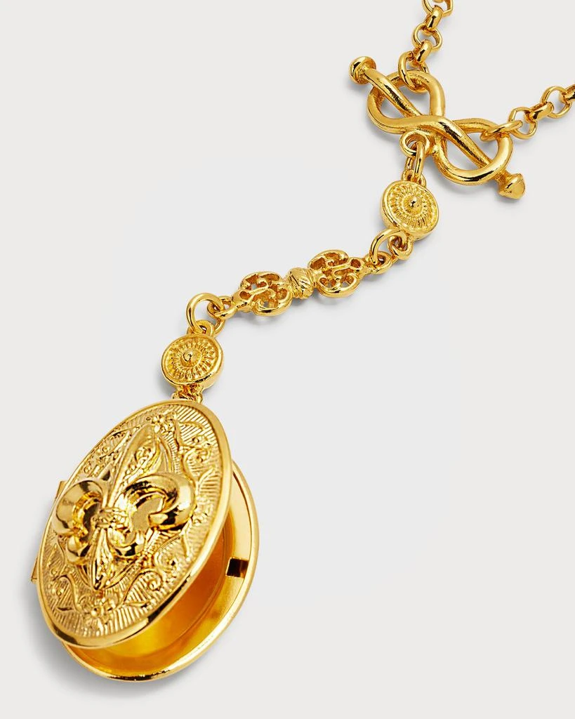 BEN-AMUN 24k Gold Electroplated Fleur-De-Lis Long Necklace 3
