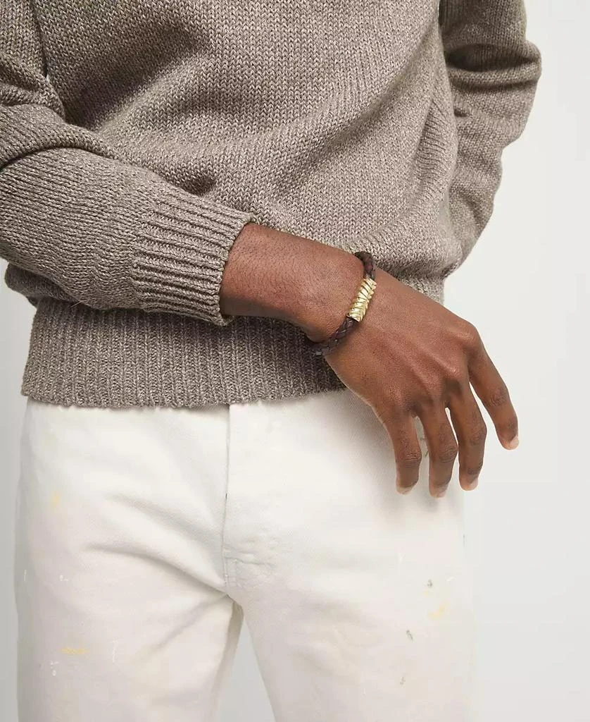 UNOde50 Leather And 18K Gold Alloy Bracelet with Links 3