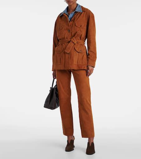 BLAZÉ MILANO Viva Paso high-rise suede straight pants