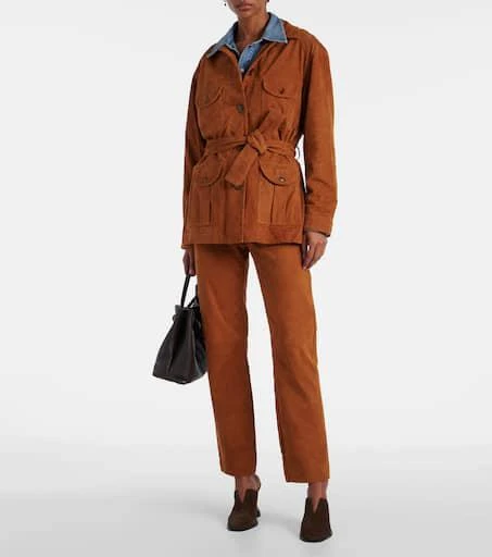 BLAZÉ MILANO Viva Paso high-rise suede straight pants 2