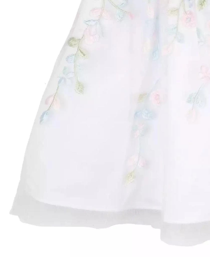 Rare Editions Baby Girls Floral Embroidered Mesh Social Dress 4