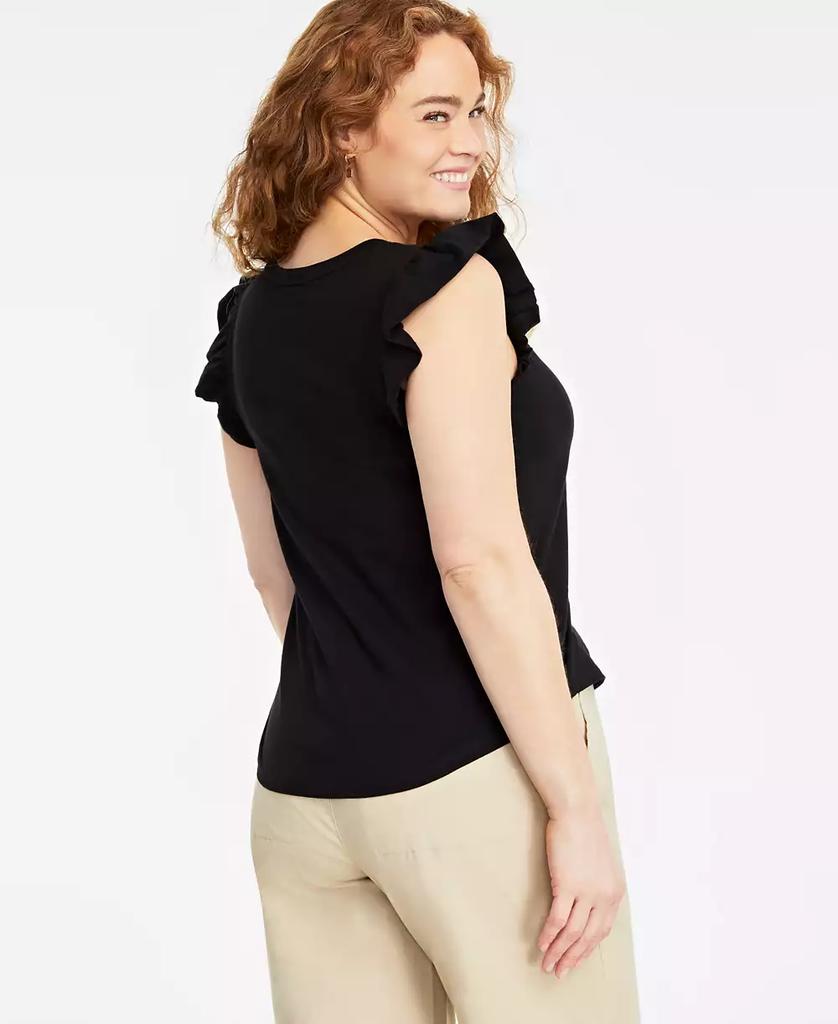 On 34th Women's Flutter-Sleeve Crewneck T-Shirt, Created for Macy's