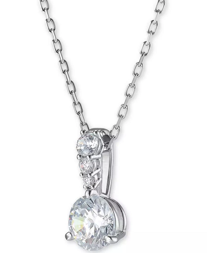 Swarovski Silver-Tone Crystal Solitaire Pendant Necklace, 14-7/8" + 2" extender 3