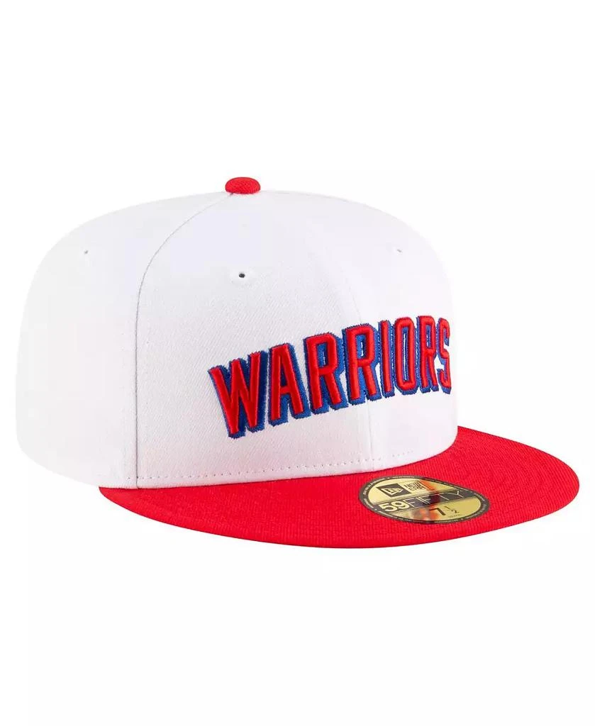 New Era Men's White/Red Golden State Warriors 2024/25 Classic Edition Jersey Hook 59FIFTY Fitted Hat 1