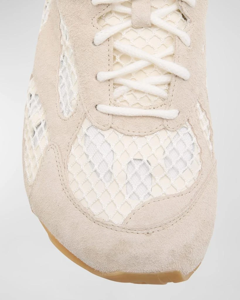 Bottega Veneta Men's Orbit Aged Leather and Fishnet Runner Sneakers 6